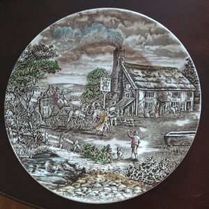 Vintage Wood & Sons "The Post House" English Ironstone Plates (1 Pair)